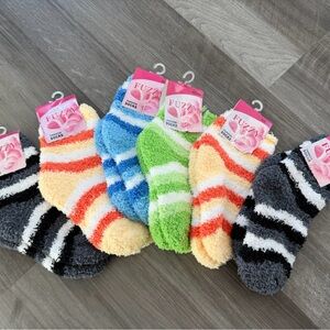 Colorful Fuzzy Striped Socks Set for kids